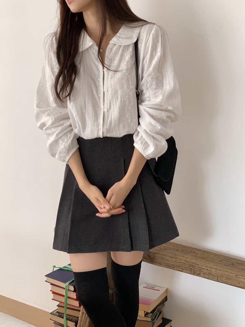 FRILL-T韓國直郵㊣女士新品職業熱賣人氣推薦休閑襯衫蕾絲衫FRILL-T襯衫/蕾絲衫