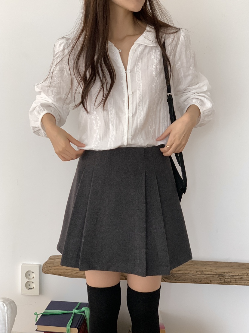 FRILL-T韓國直郵㊣女士新品職業熱賣人氣推薦休閑襯衫蕾絲衫FRILL-T襯衫/蕾絲衫