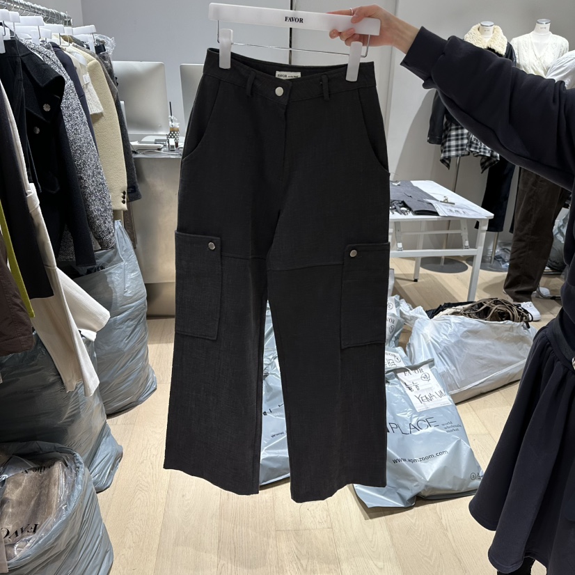 FAVOR-P韓國代購㊣女裝新品職業人氣真品推薦熱賣25秋冬休閑褲FAVOR-P休閑褲圖色2深灰色