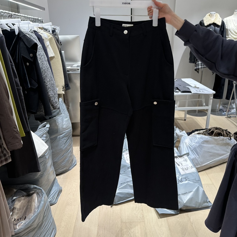 FAVOR-P韓國代購㊣女裝新品職業人氣真品推薦熱賣25秋冬休閑褲FAVOR-P休閑褲圖色3黑色