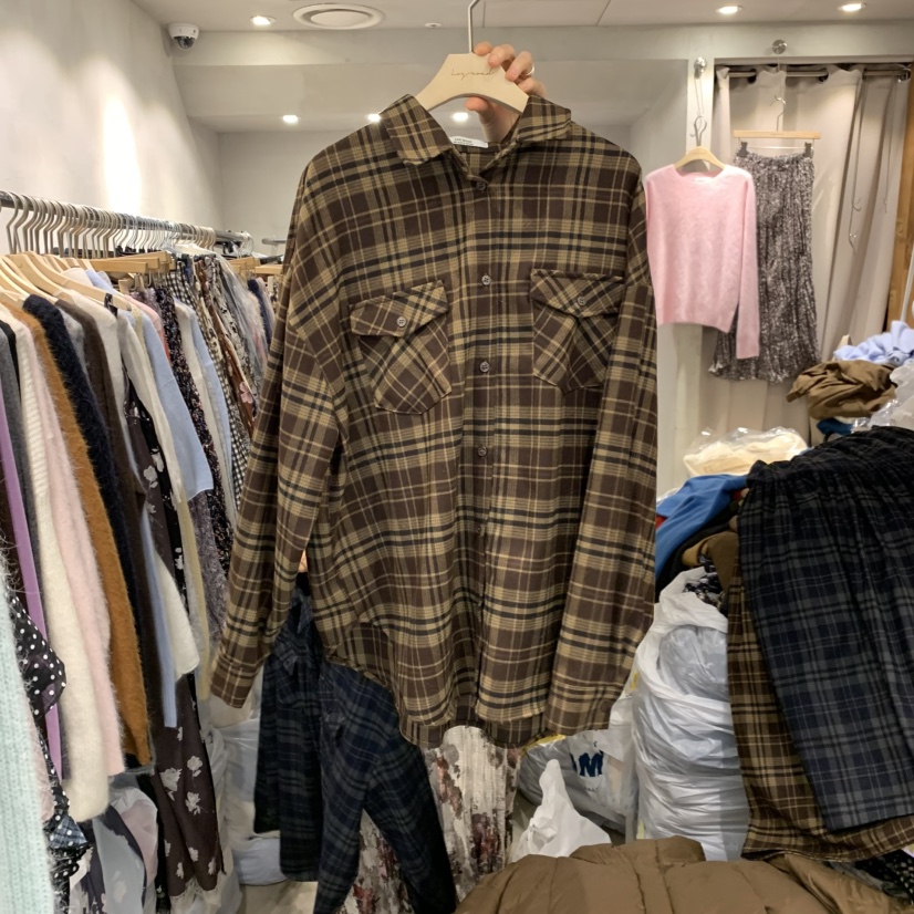 LOGROAD韓國直郵㊣女士新品時尚真品25秋冬休閑人氣襯衫蕾絲衫LOG ROAD襯衫/蕾絲衫圖色2