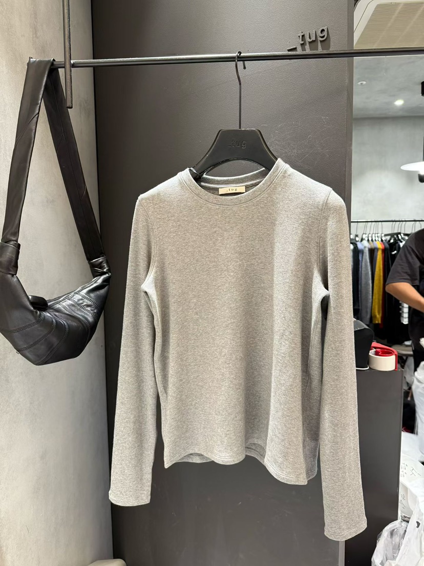 TUG東大門㊣實拍女裝新品熱賣職業時尚25秋冬休閑長袖T恤紐扣TUG長袖T恤圖色2