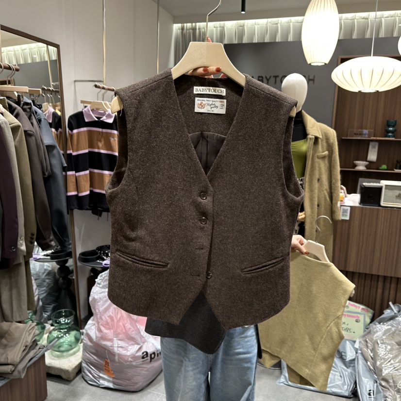 BABYTOUCH韓國代購㊣女裝新款休閑職業25秋冬推薦人氣熱賣馬甲BABYTOUCH馬甲圖色2