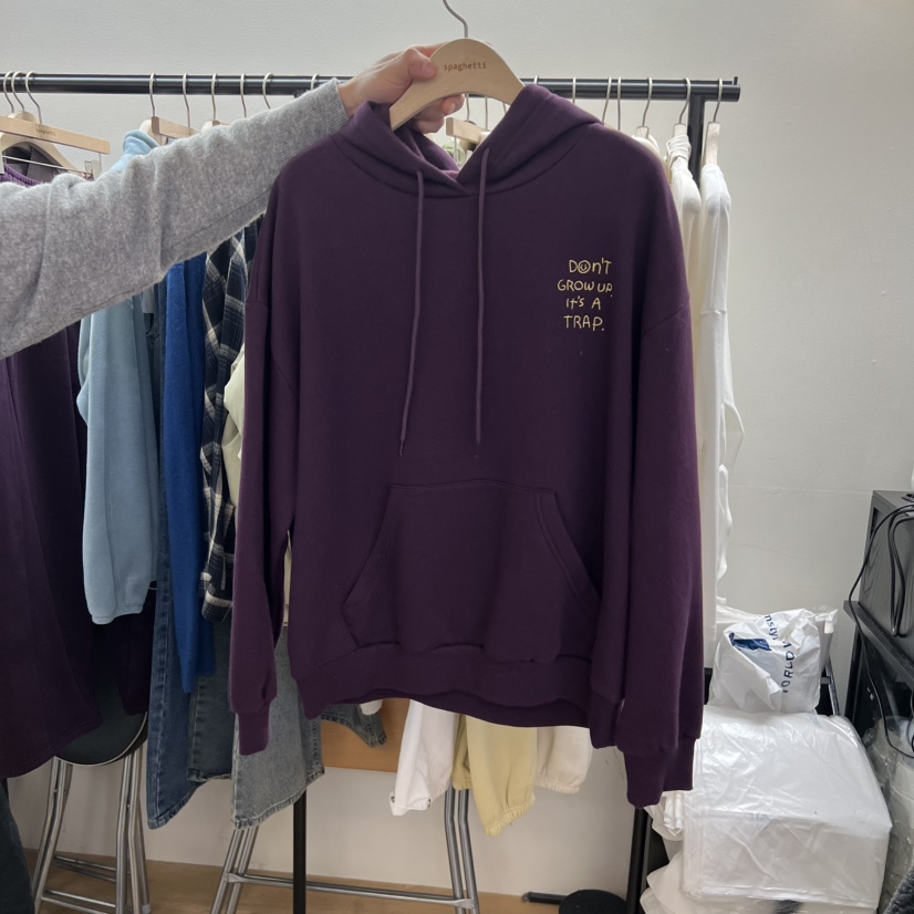 SPAGHETTI東大門㊣實拍女裝新品推薦25秋冬人氣衛衣兜帽加絨spaghetti衛衣圖色1
