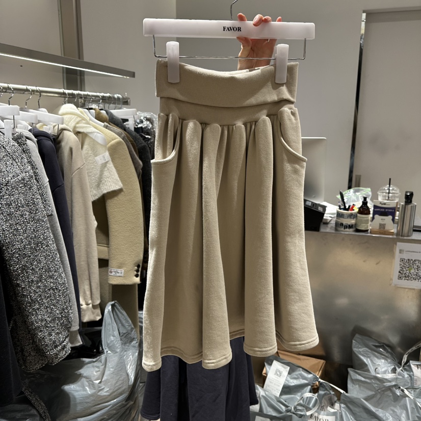 FAVOR-P韓國直郵㊣女士新品時尚推薦休閑25秋冬長裙不含腰帶FAVOR-P長裙圖色2