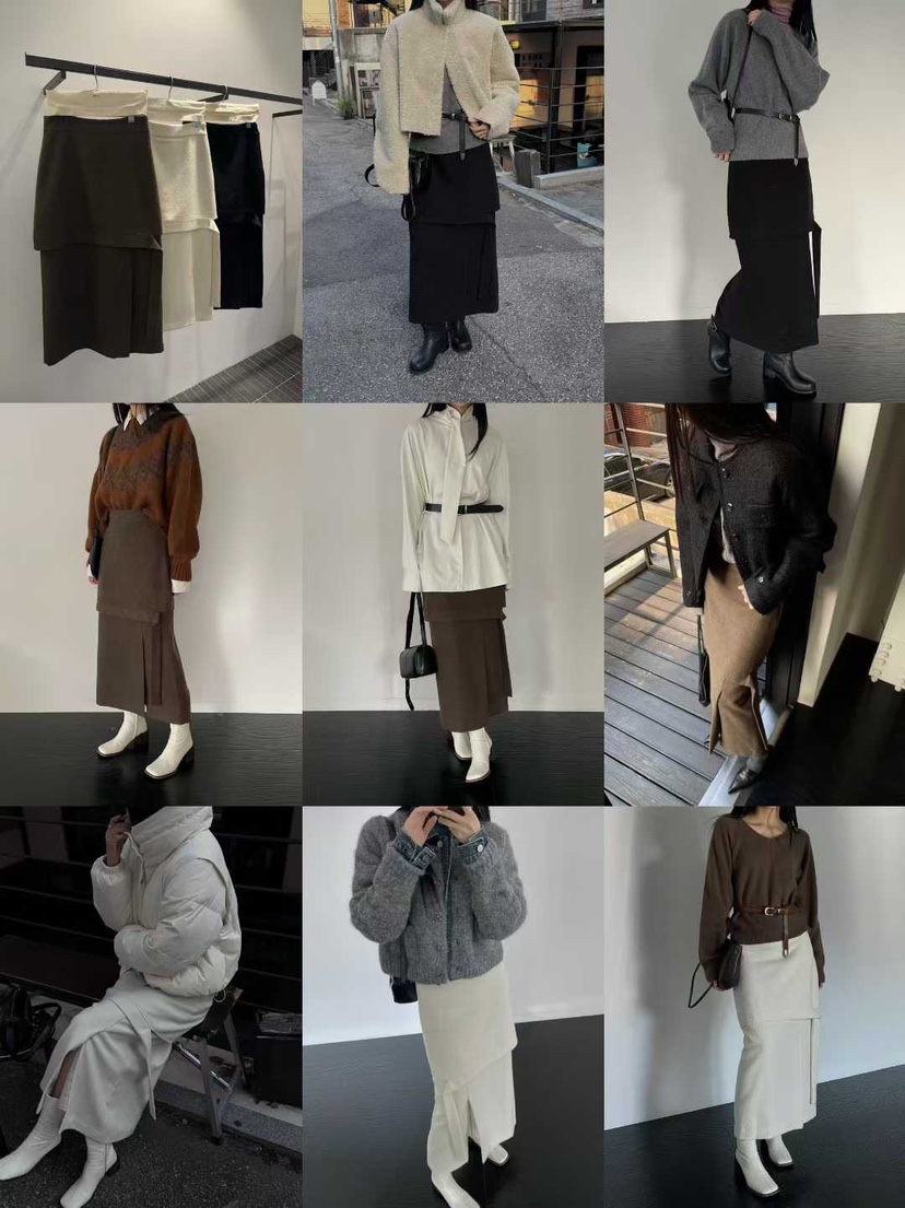 FIND-P東大門㊣直郵女裝新款真品25秋冬人氣休閑熱賣長裙羊毛FIND-P長裙