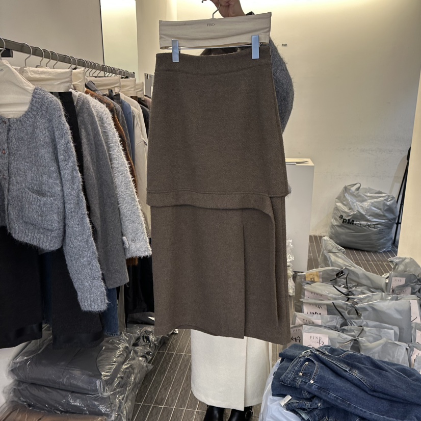 FIND-P東大門㊣直郵女裝新款真品25秋冬人氣休閑熱賣長裙羊毛FIND-P長裙圖色2