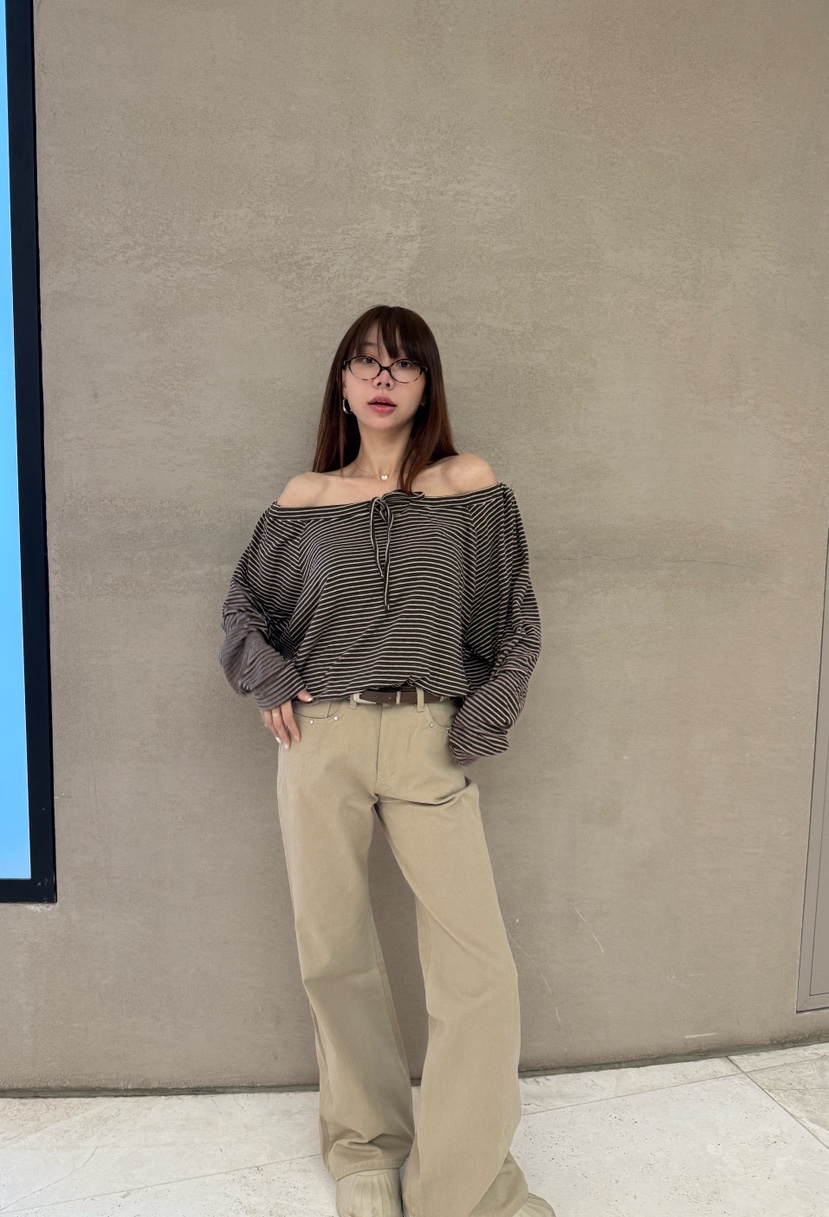 LUMIPLE韓國代購㊣女裝新品時尚25秋冬休閑熱賣人氣長袖T恤LUMIPLE長袖T恤