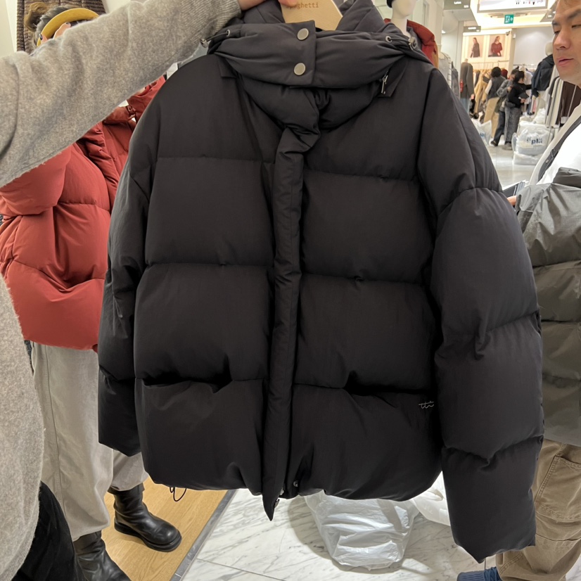 SPAGHETTI韓國直郵㊣女裝新款休閑職業人氣短款羽絨服連帽絨spaghetti短款羽絨服圖色4