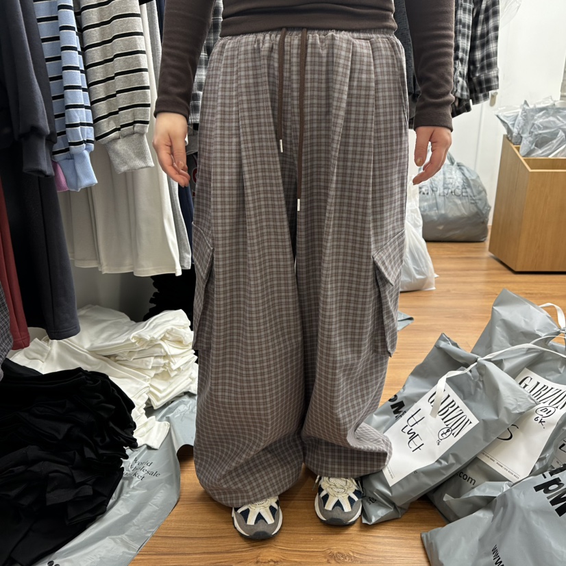 GABIZON東大門㊣代購女士新款人氣休閑真品推薦休閑褲羊毛格紋GABIZON休閑褲