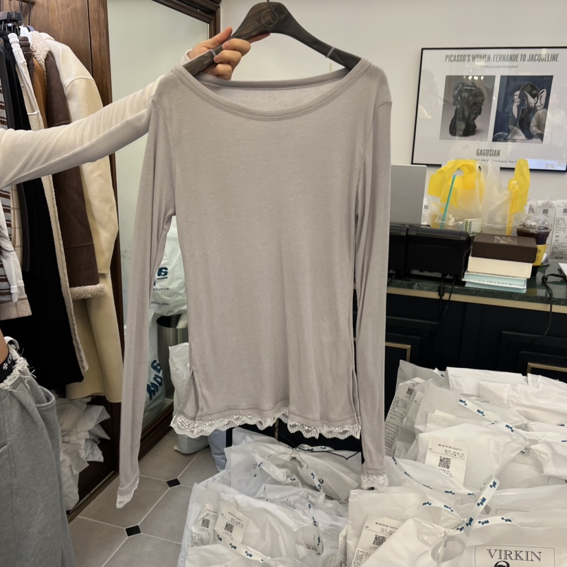 VIRKIN東大門㊣實拍女裝新品25秋冬時尚真品推薦職業長袖T恤VIRKIN長袖T恤圖色2