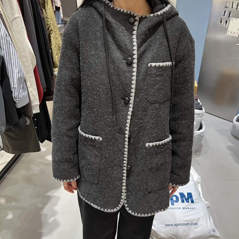 TAKE TEE東大門㊣直郵女士新品休閑時尚人氣25秋冬短款大衣TAKE TEE短款大衣圖色2