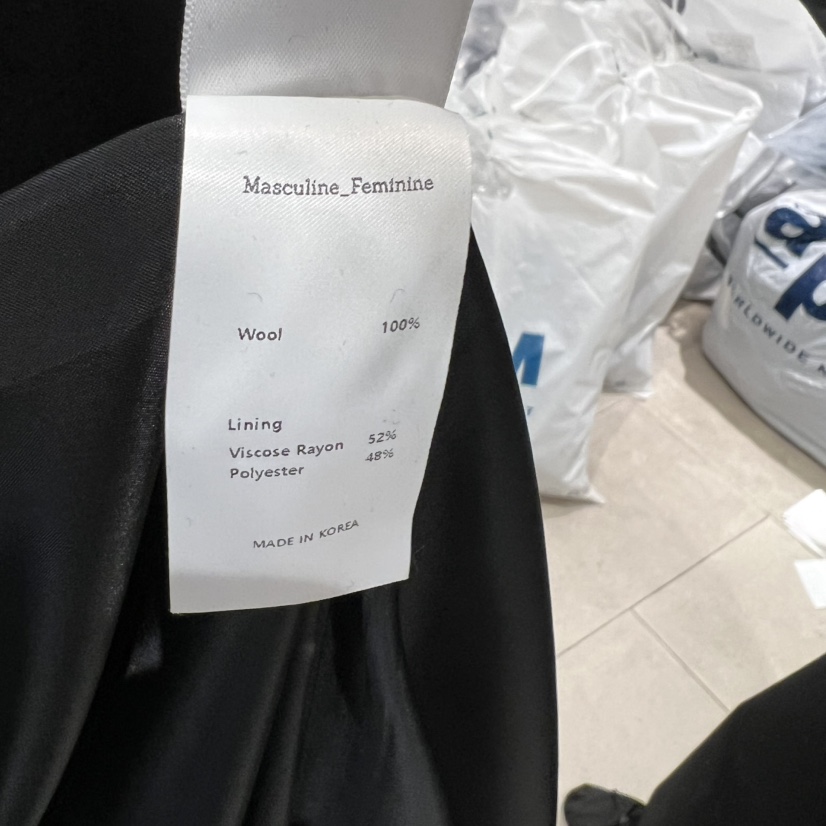 MASCULINE韓國直郵㊣女士新品推薦休閑人氣真品職業中長款大衣MASCULINE中長款大衣