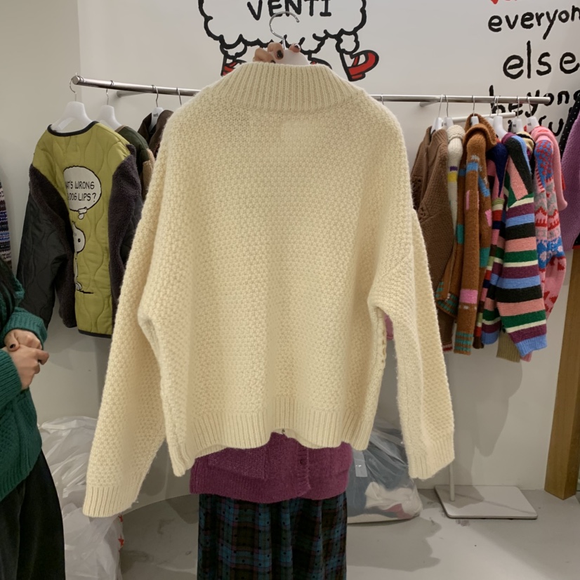 VENTI韓國直郵㊣女裝新品時尚熱賣真品人氣25秋冬針織衫手工羊毛VENTI針織衫