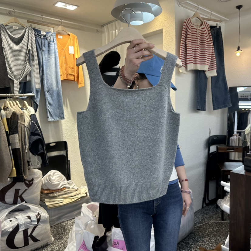 X東大門㊣代購女裝新款休閑熱賣真品25秋冬職業時尚吊帶背心X吊帶/背心圖色2