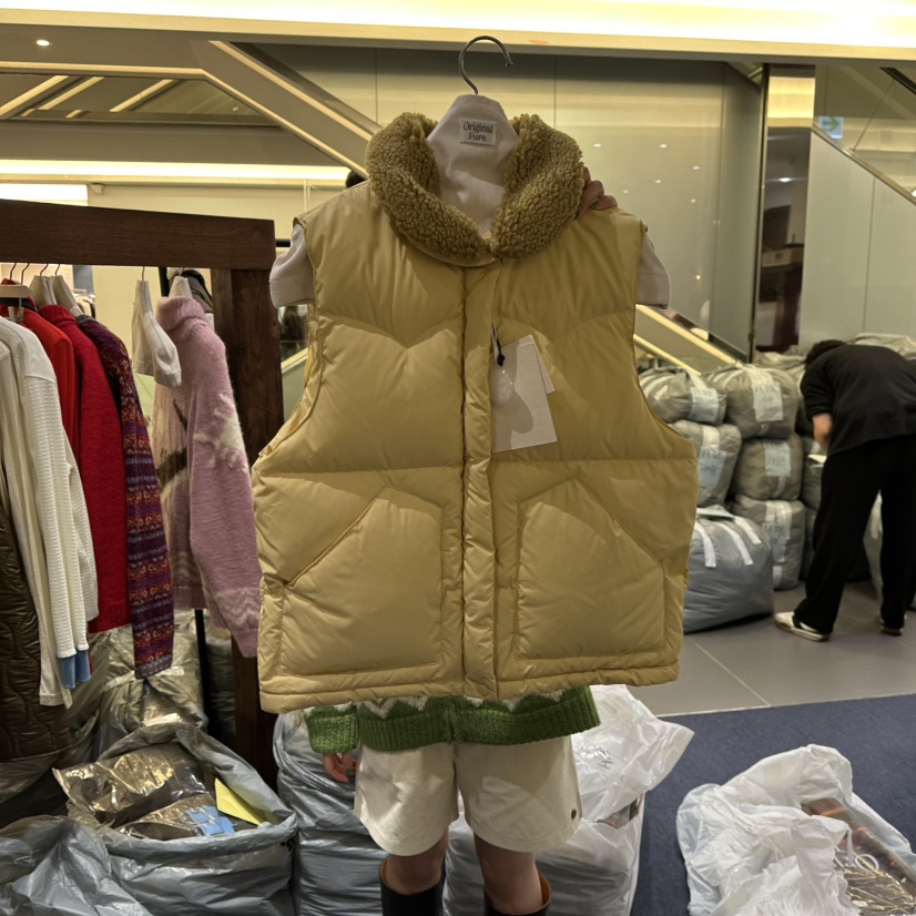 FURE韓國直郵㊣女士新品熱賣休閑職業真品25秋冬人氣馬甲羊毛FURE馬甲圖色3黃色