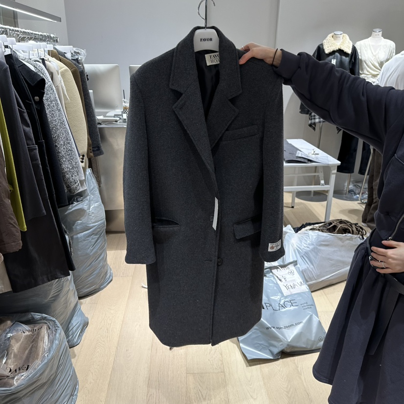 FAVOR-P東大門㊣代購女裝新款真品職業推薦休閑中長款大衣FAVOR-P中長款大衣圖色2