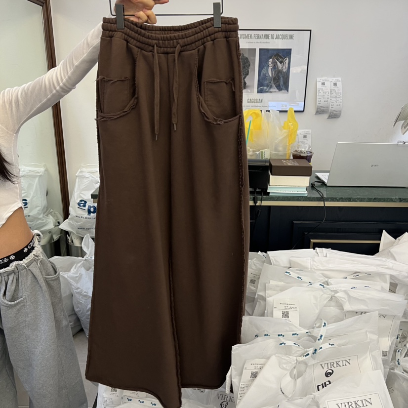 VIRKIN東大門㊣直郵女士新品人氣職業休閑熱賣25秋冬休閑褲口袋VIRKIN休閑褲圖色2