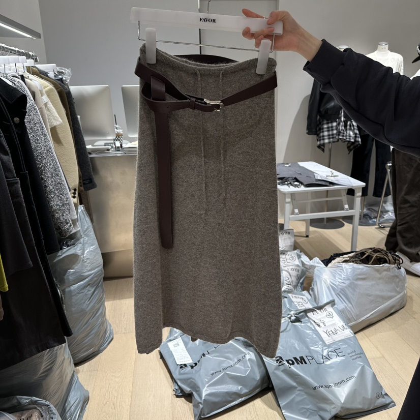 FAVOR-P東大門㊣實拍女士新品推薦熱賣休閑25秋冬長裙不含腰帶FAVOR-P長裙圖色1