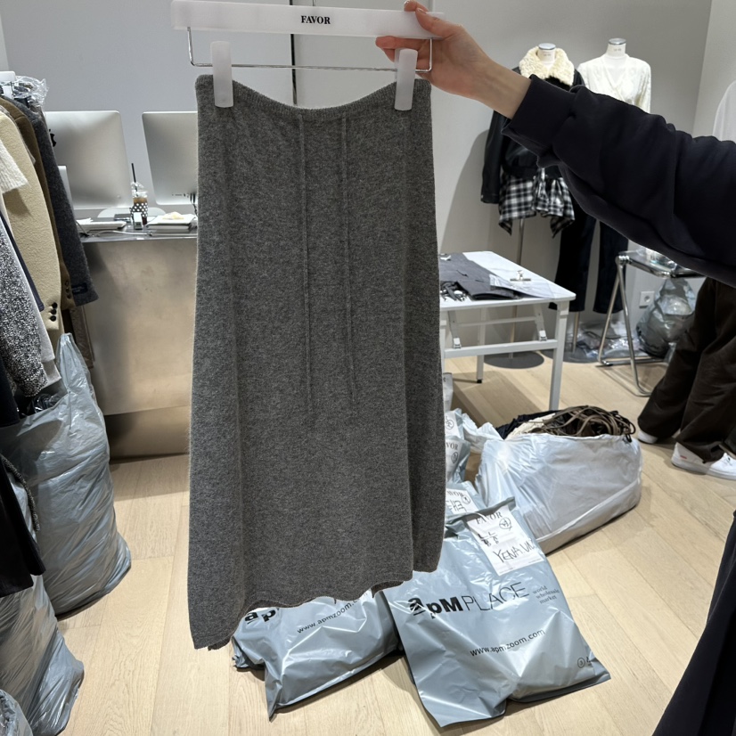 FAVOR-P東大門㊣實拍女士新品推薦熱賣休閑25秋冬長裙不含腰帶FAVOR-P長裙圖色2