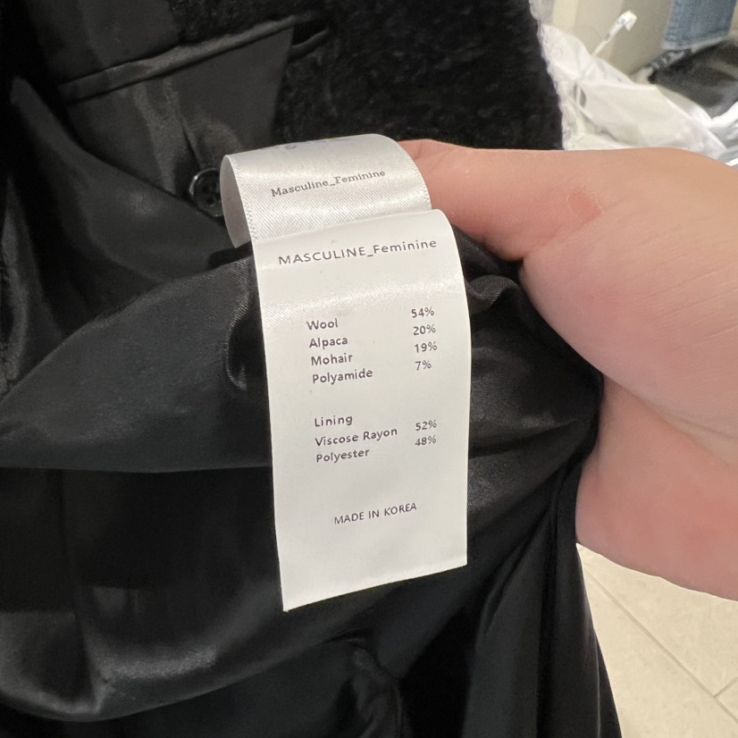MASCULINE東大門㊣代購女裝新品真品職業休閑推薦中長款大衣MASCULINE中長款大衣