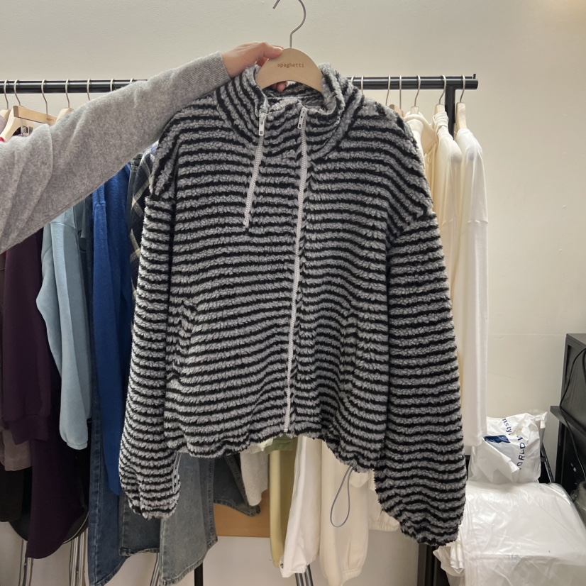 SPAGHETTI東大門㊣實拍女裝新品時尚真品熱賣25秋冬夾克拉鏈spaghetti夾克圖色3
