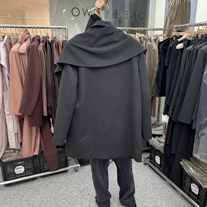 ONEBYTWO東大門㊣直郵女士新品時尚休閑25秋冬熱賣夾克圍巾ONE BY TWO夾克