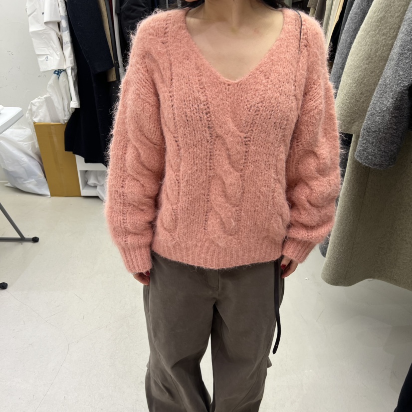 PADO韓國代購㊣女裝新品時尚真品職業休閑人氣推薦針織衫拉絨PADO針織衫圖色3