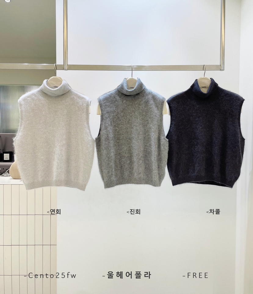CENTO韓國直郵㊣女裝新款休閑推薦25秋冬熱賣職業吊帶背心羊毛CENTO吊帶/背心
