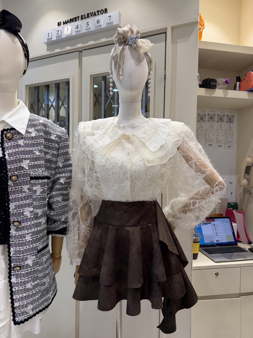 81 MARKET-L東大門㊣直郵女裝新品職業推薦時尚短裙絨面革81 MARKET-L短裙