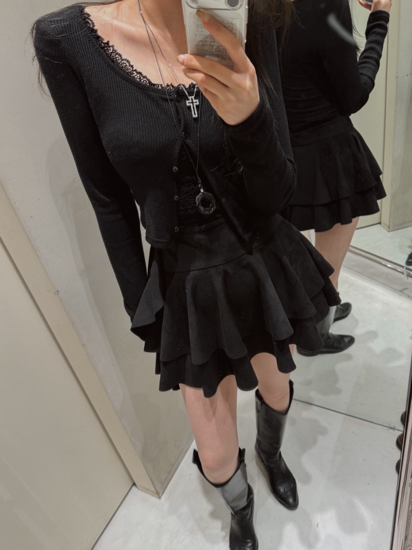 81 MARKET-L東大門㊣直郵女裝新品職業推薦時尚短裙絨面革81 MARKET-L短裙