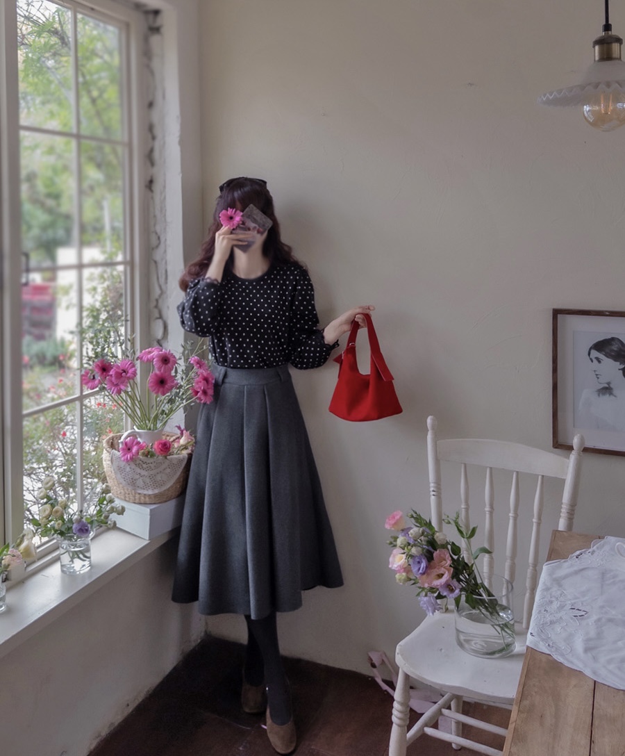 FRILL-T東大門㊣直郵女士新款推薦人氣時尚25秋冬半身裙中短裙FRILL-T半身裙/中短裙