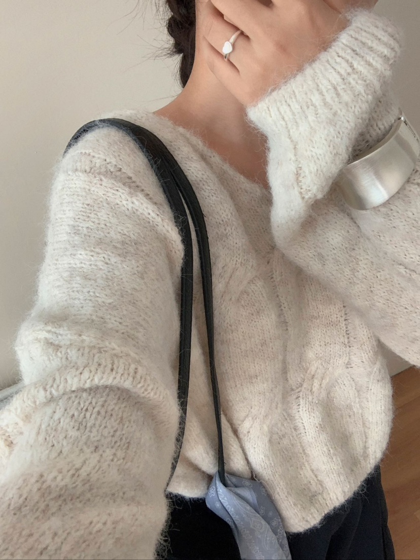 CRONG東大門㊣實拍女裝新款職業25秋冬真品時尚推薦針織衫V領CRONG針織衫