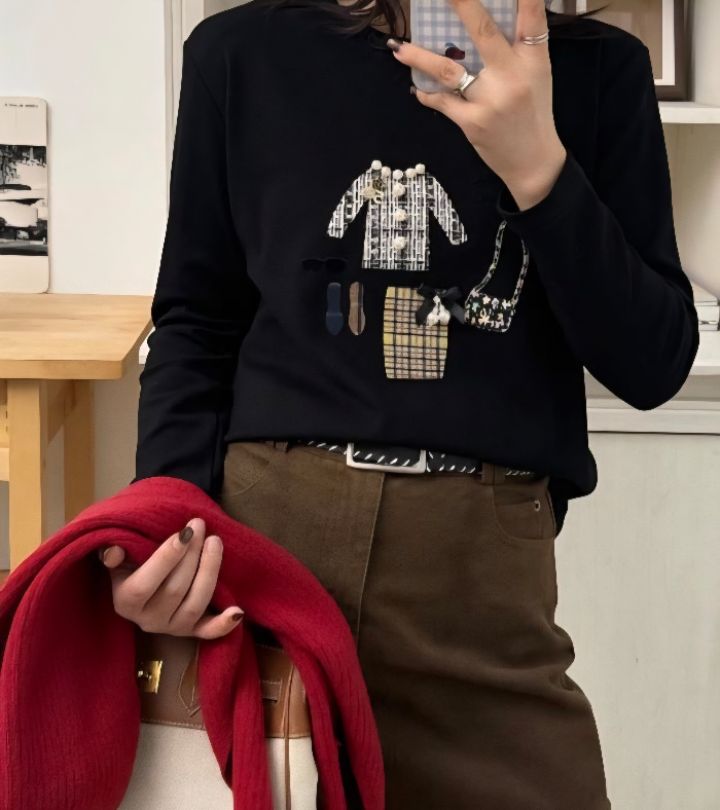 BLING BLING-S東大門㊣代購女士新品時尚推薦長袖T恤套裝BLING BLING-S長袖T恤圖色2