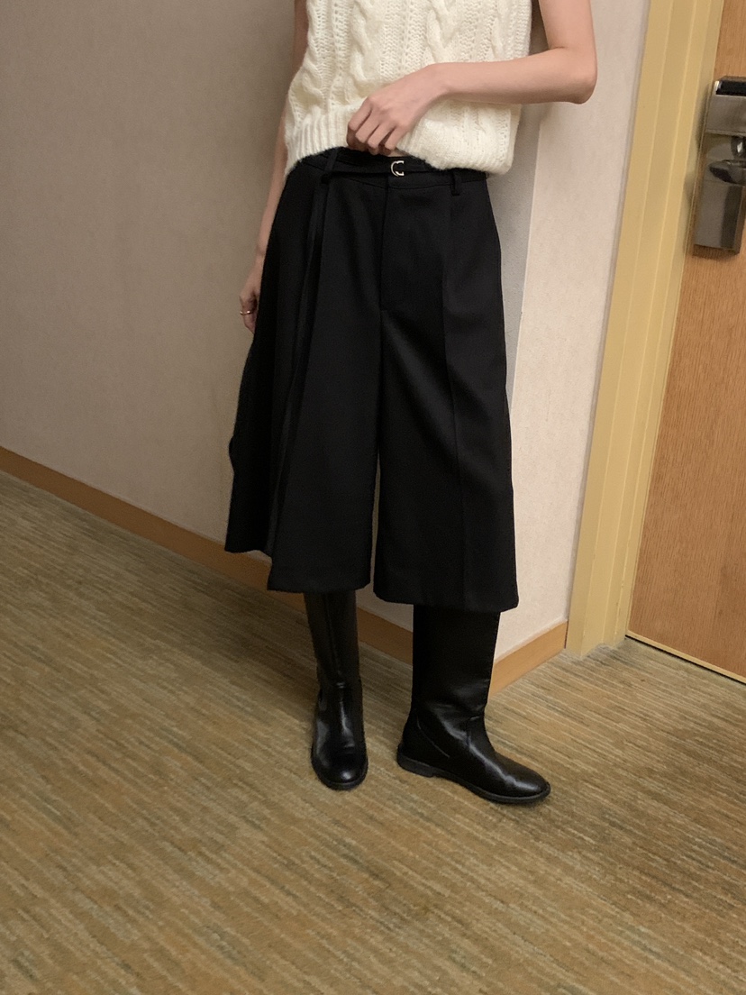 FRILL-T韓國代購㊣女士新款時尚熱賣真品人氣職業短褲含腰帶FRILL-T短褲