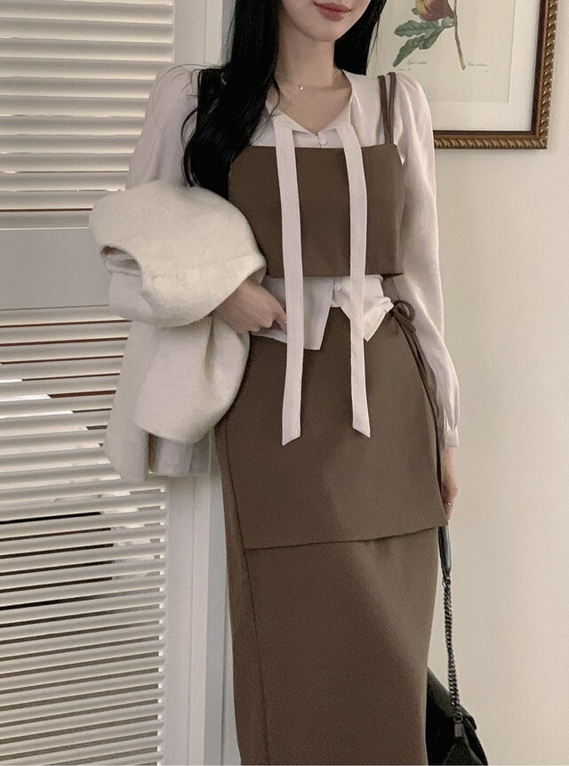 FRILL-T韓國代購㊣女裝新品時尚真品職業熱賣25秋冬套裝兩件套FRILL-T套裝