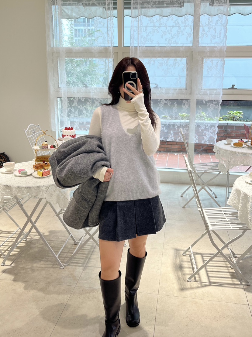 LEMATIN韓國代購㊣女士新款時尚真品熱賣推薦短裙羊毛人字紋LEMATIN短裙