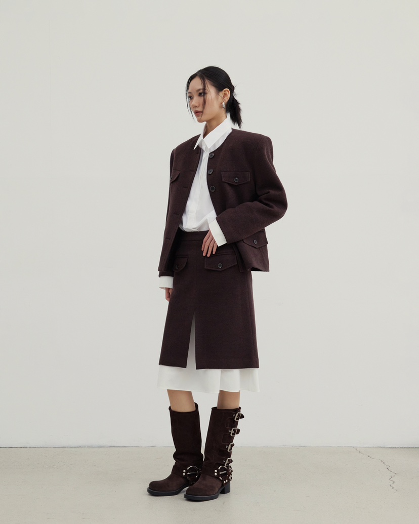STAGE韓國代購㊣女士新品真品25秋冬休閑人氣時尚熱賣職業夾克STAGE夾克
