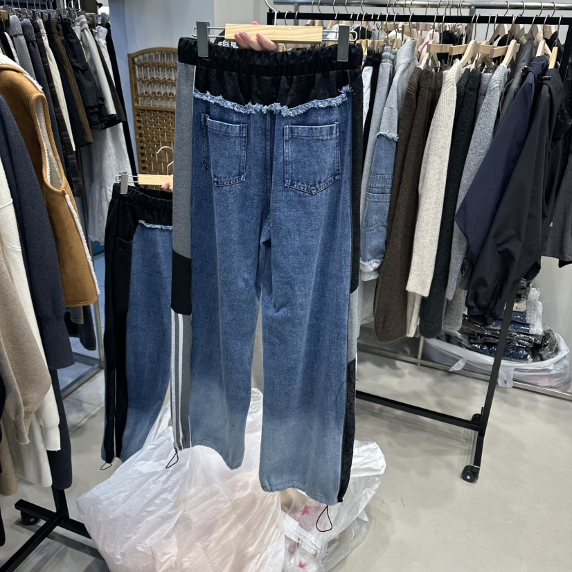 HOT PLACE東大門㊣代購女裝新品職業人氣25秋冬牛仔褲條紋HOT PLACE/DREAM GIRIS牛仔褲