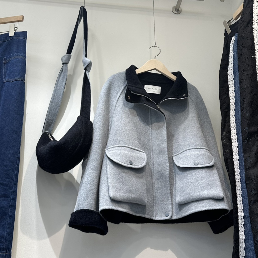 HOT PLACE韓國直郵㊣女士新款真品25秋冬短款大衣手工含包套裝HOT PLACE/DREAM GIRIS短款大衣圖色3