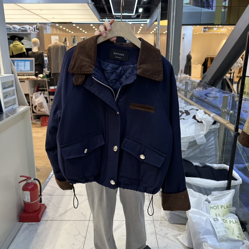 HOT PLACE東大門㊣代購女士新品熱賣推薦25秋冬真品夾克拼色HOT PLACE/DREAM GIRIS夾克圖色2