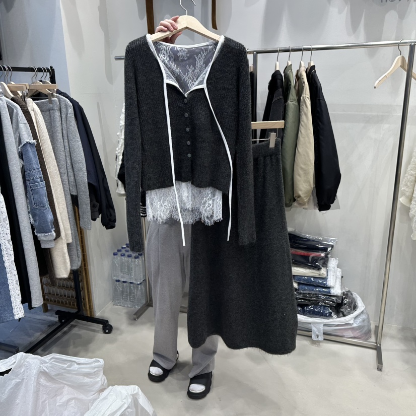 HOT PLACE韓國代購㊣女裝新品休閑時尚熱賣人氣真品套裝蕾絲HOT PLACE/DREAM GIRIS套裝圖色5