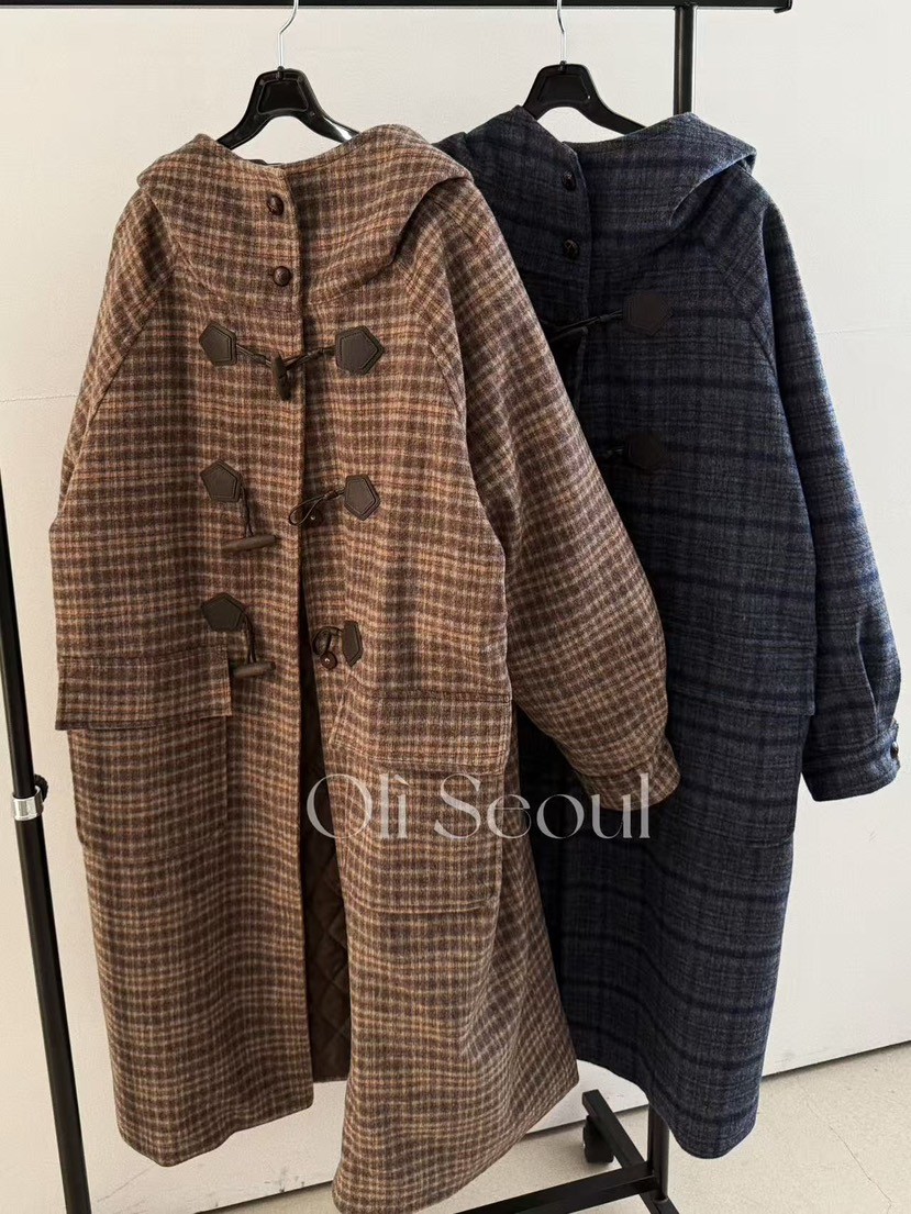 OLI SEOUL東大門㊣實拍女裝新款25秋冬熱賣真品中長款大衣OLI SEOUL中長款大衣
