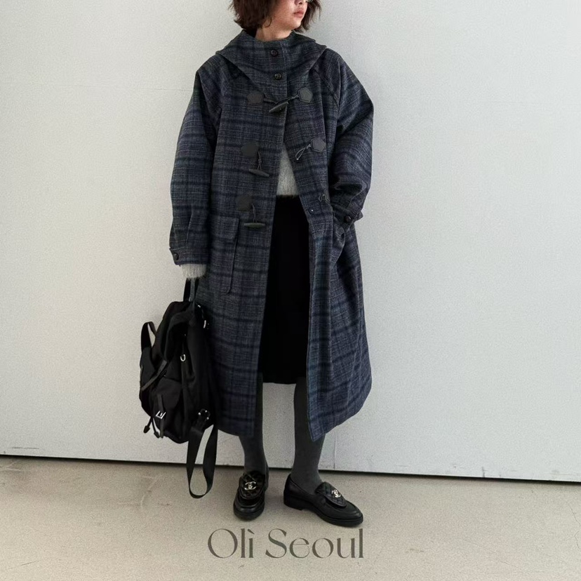 OLI SEOUL東大門㊣實拍女裝新款25秋冬熱賣真品中長款大衣OLI SEOUL中長款大衣