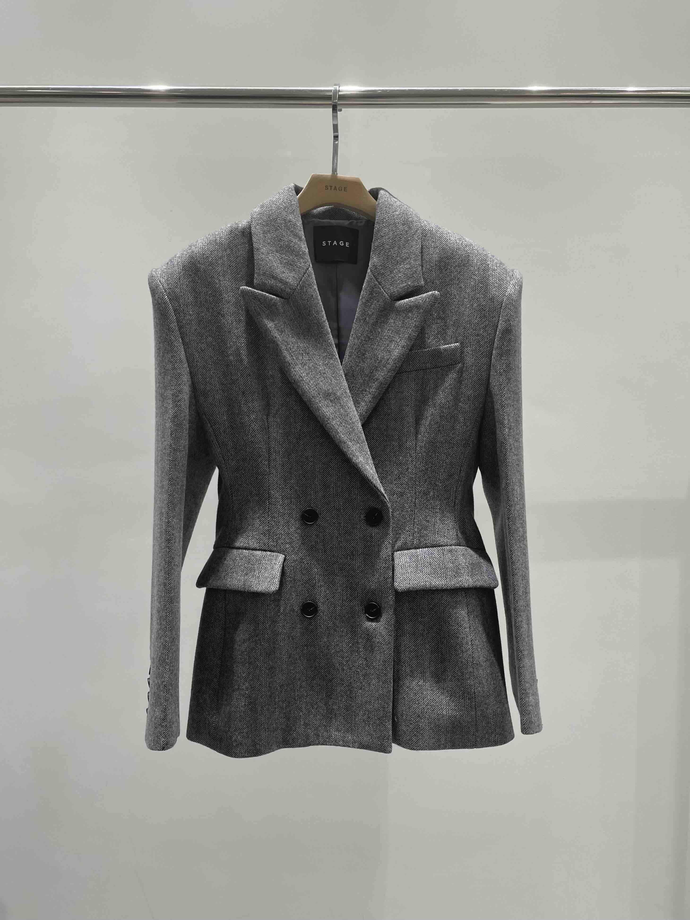 STAGE東大門㊣代購女裝新品25秋冬休閑熱賣推薦職業時尚夾克STAGE夾克圖色1