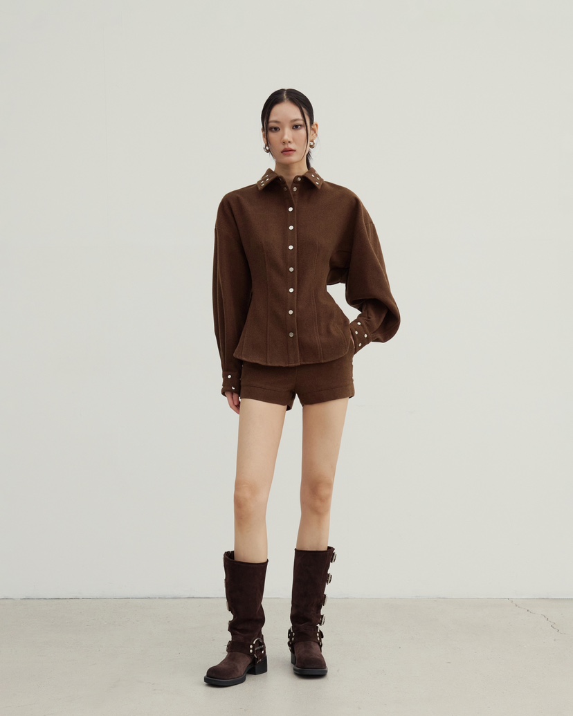 STAGE東大門㊣代購女裝新品25秋冬熱賣職業推薦時尚襯衫蕾絲衫STAGE襯衫/蕾絲衫