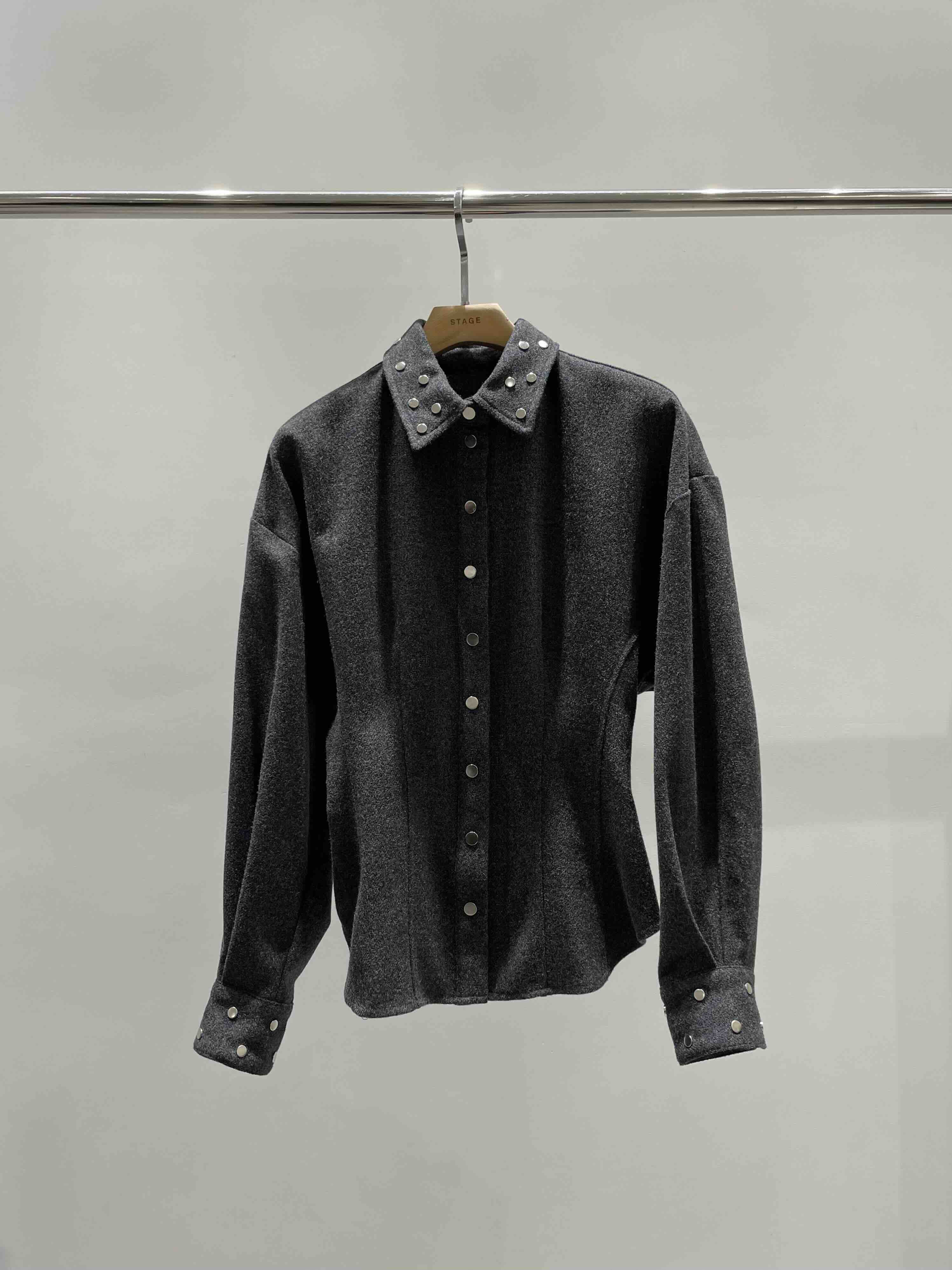 STAGE東大門㊣代購女裝新品25秋冬熱賣職業推薦時尚襯衫蕾絲衫STAGE襯衫/蕾絲衫圖色1