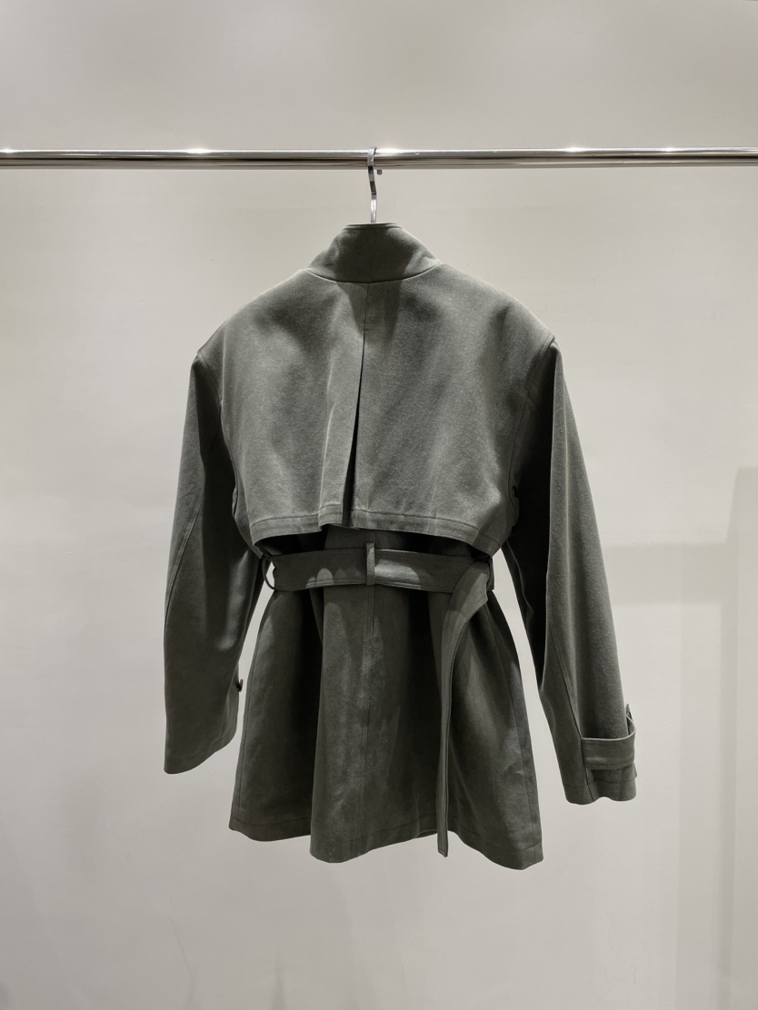 STAGE東大門㊣直郵女士新款熱賣職業真品中長款大衣含腰帶雙層STAGE中長款大衣