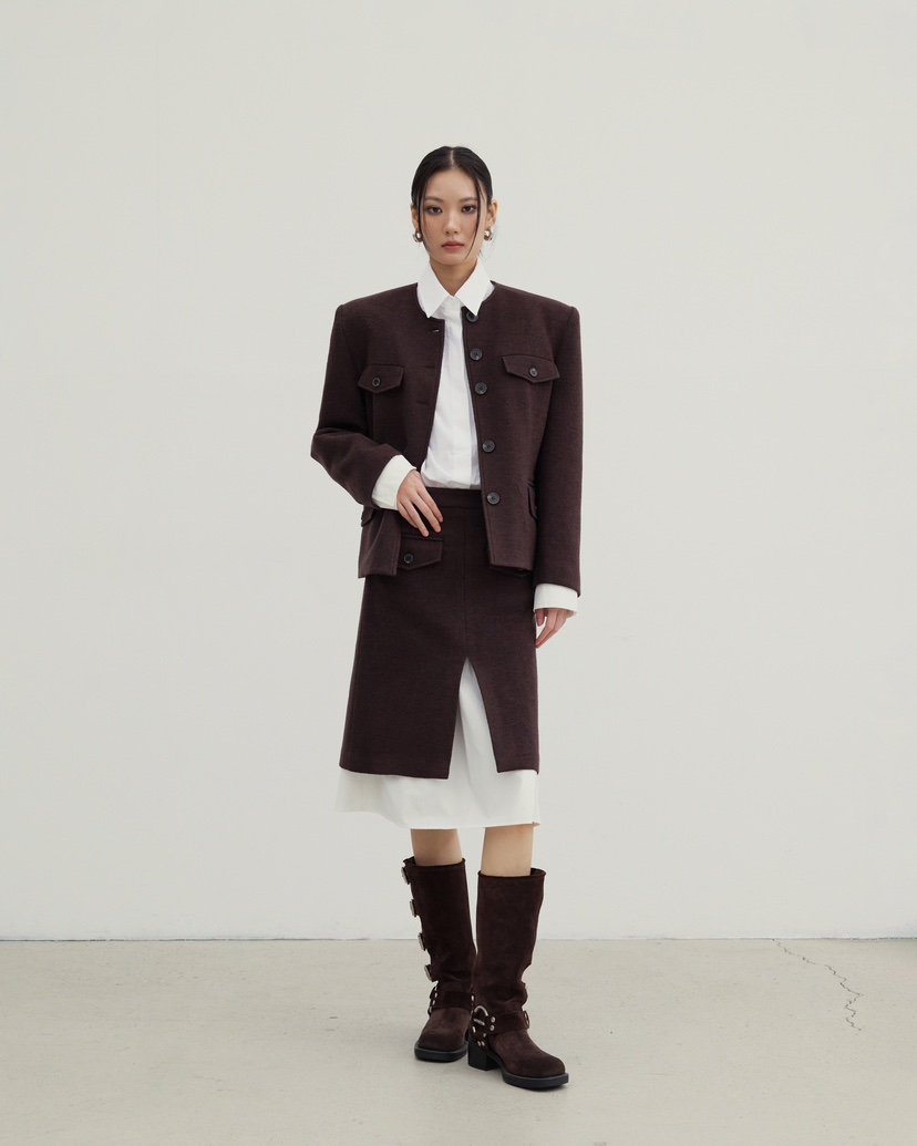 STAGE韓國直郵㊣女裝新款25秋冬推薦休閑人氣真品半身裙中短裙STAGE半身裙/中短裙