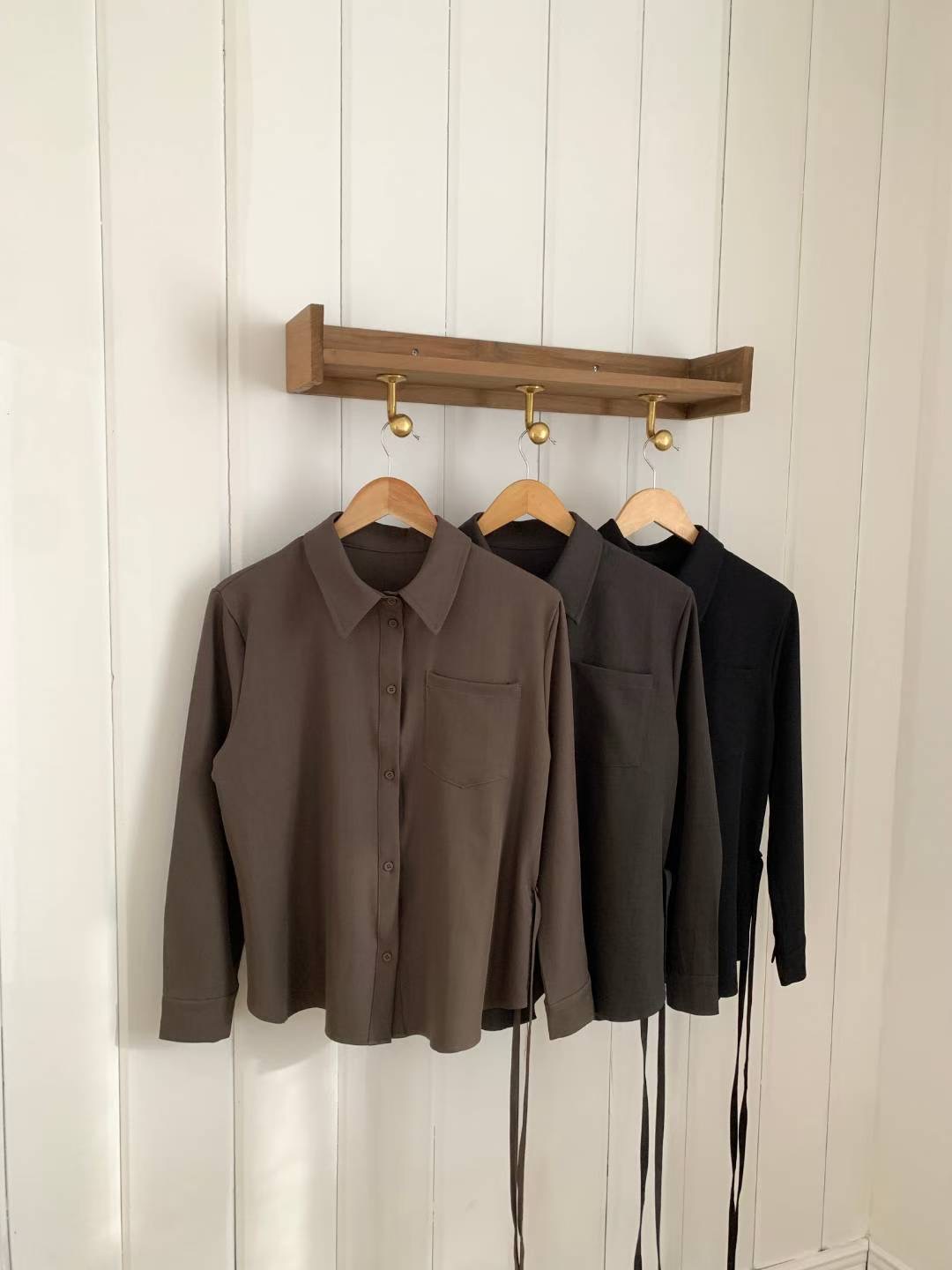 HACKER東大門㊣實拍女裝新款職業熱賣休閑25秋冬襯衫蕾絲衫HACKER襯衫/蕾絲衫圖色2左二色